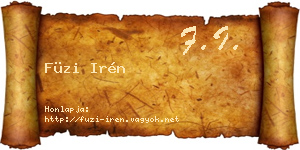 Füzi Irén névjegykártya